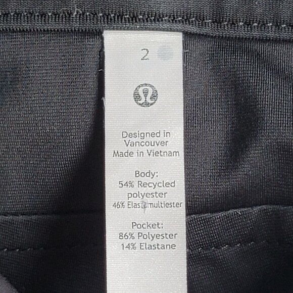Lululemon City Sleek 5 Pocket Black Straight-Leg Pants Trousers. Size 2 - Picture 6 of 7